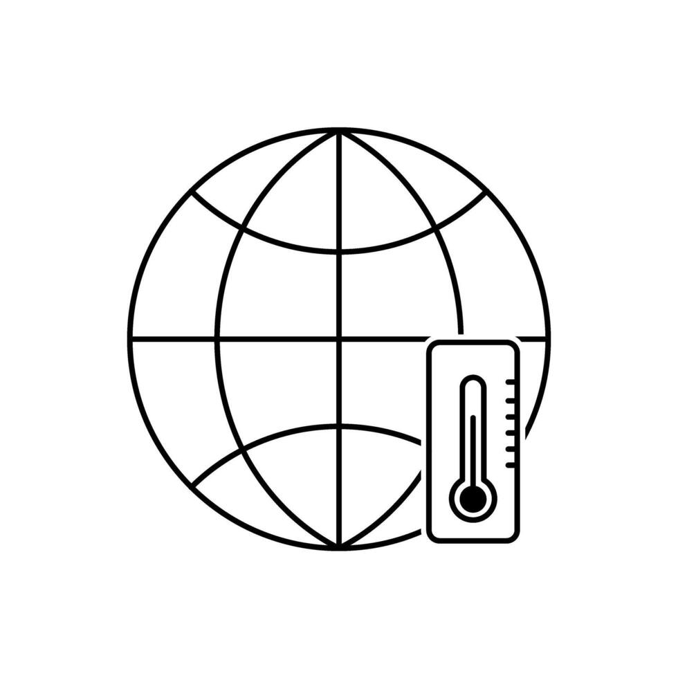 globe with thermometer icon vector