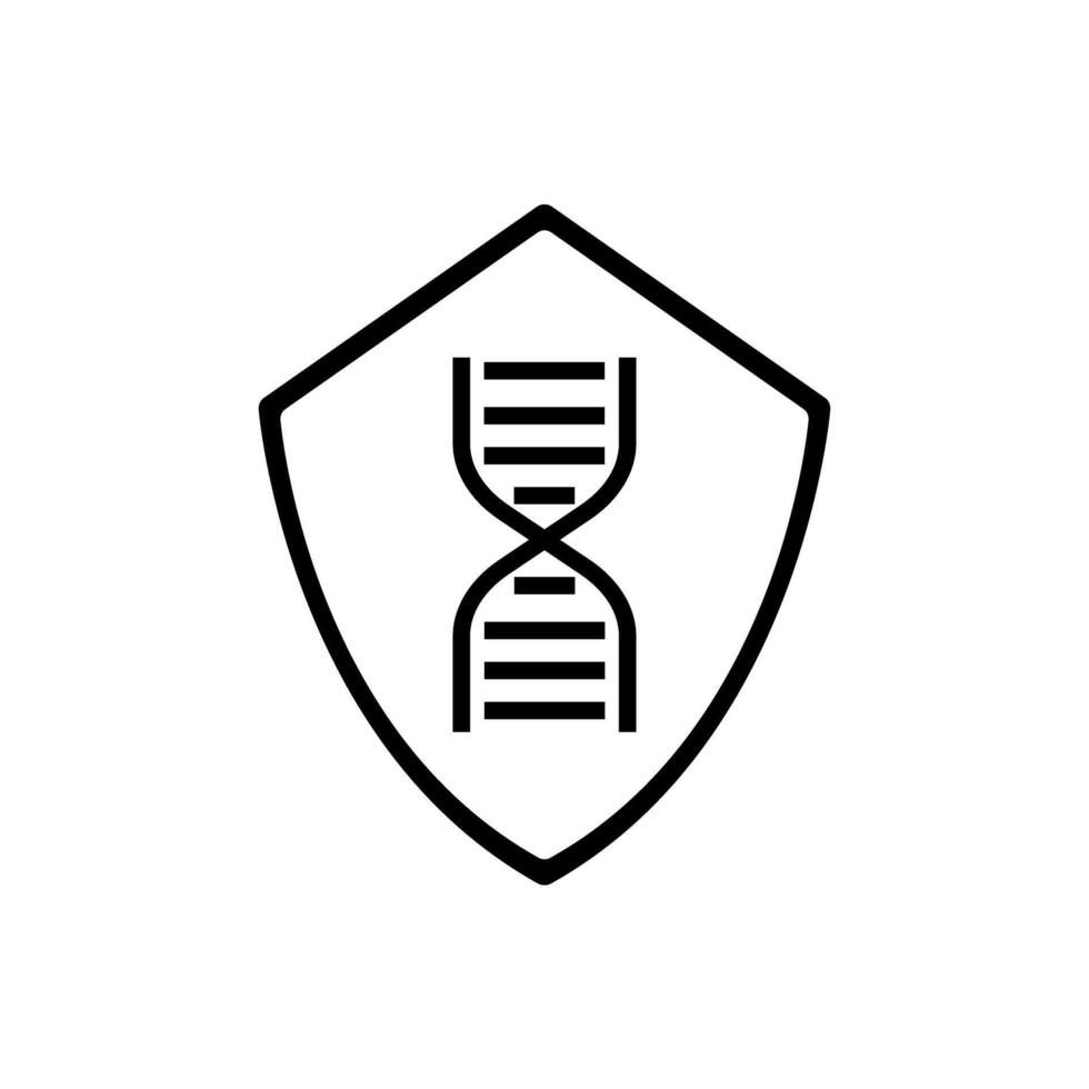 shield with DNA icon vector