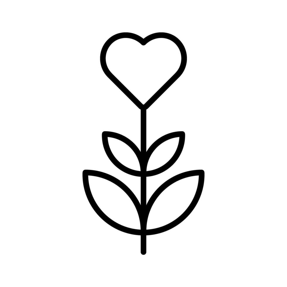 plant with heart symbol icon vector