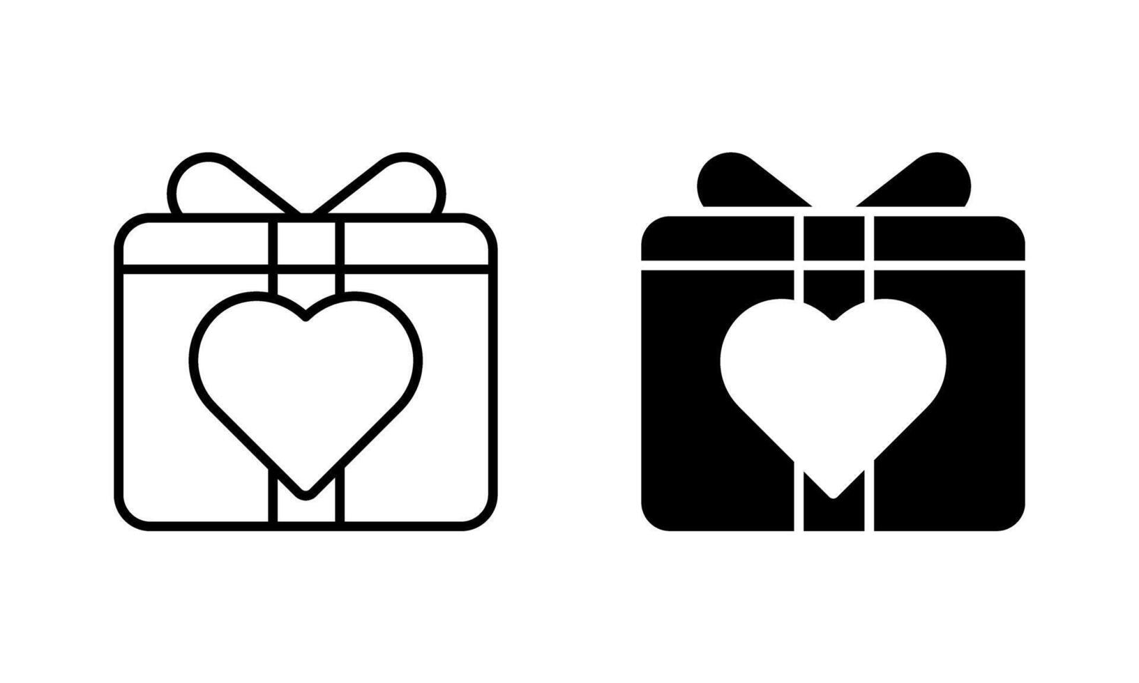 giftbox with heart symbol icon vector