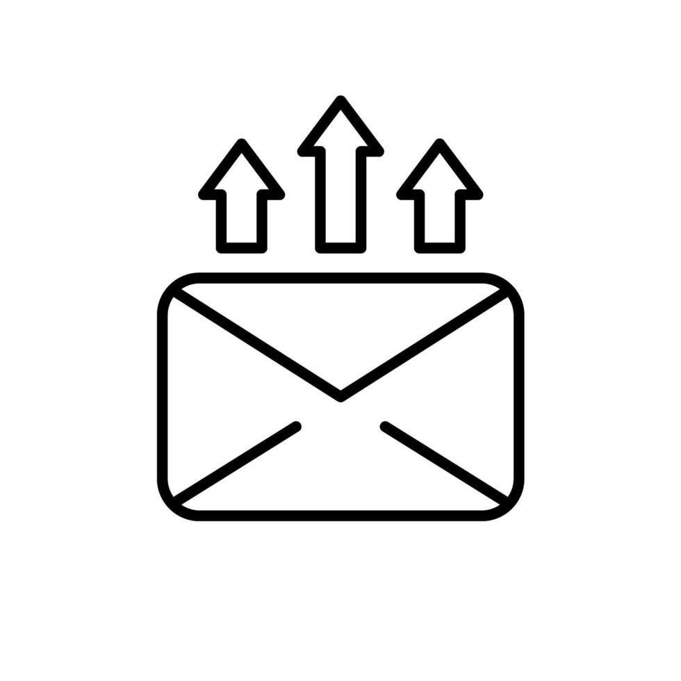 envelope with arrow up icon vector