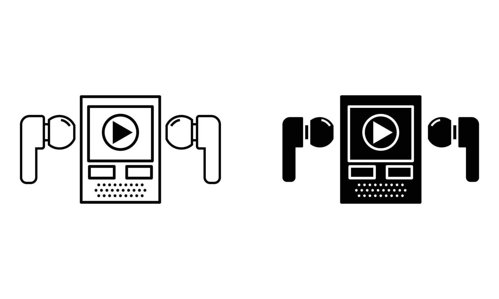illustration of listening to the music icon vector