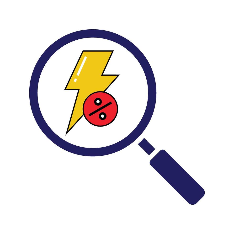 magnifying glass with flash sale symbol vector