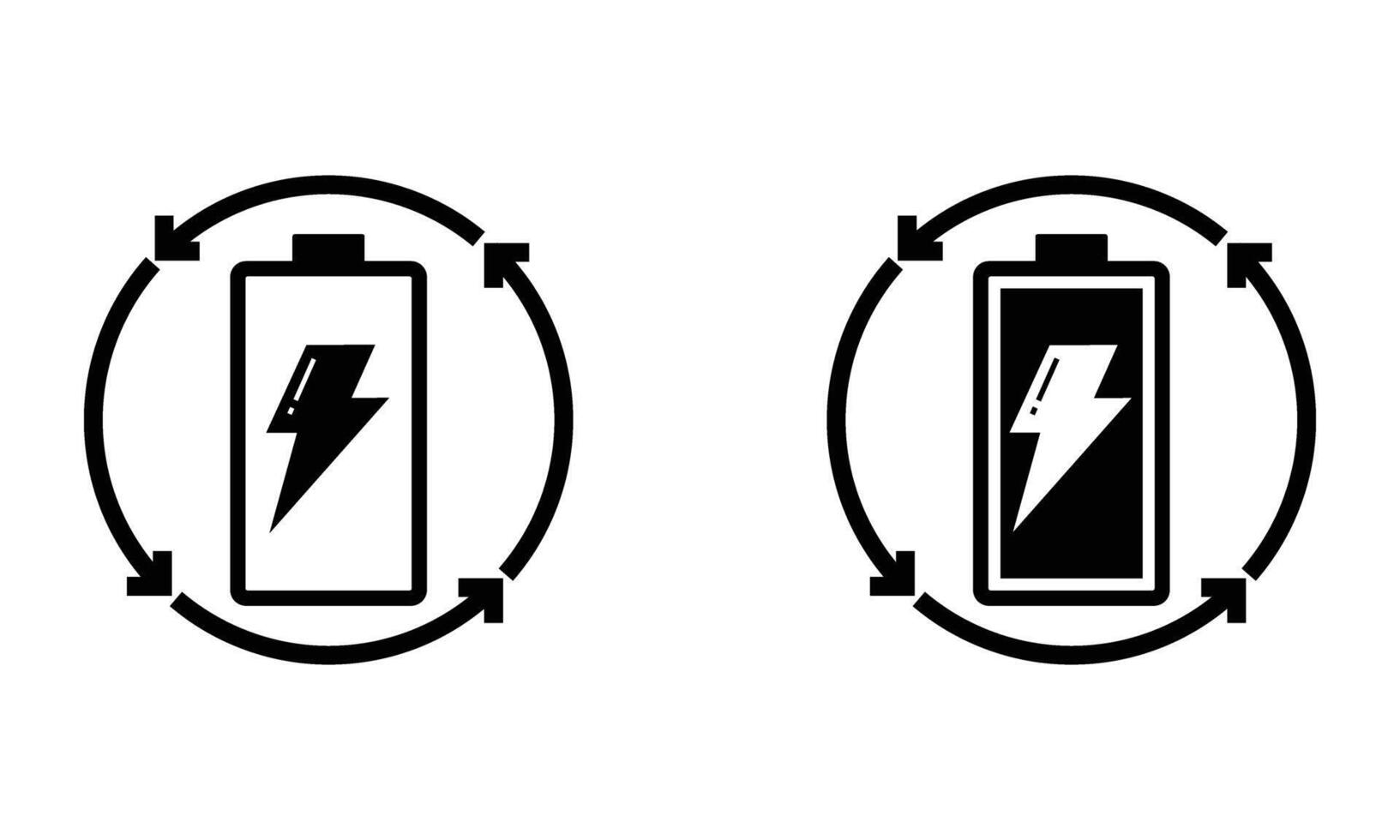 rechargeable battery with recycle arrow icon vector