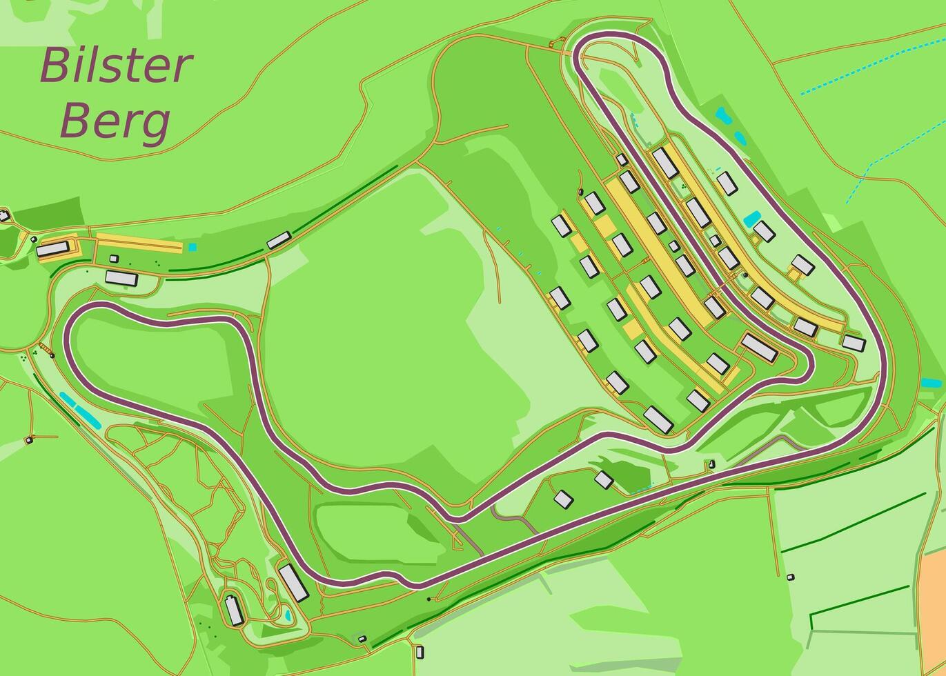 Bilster Berg circuit, Germany map poster art vector