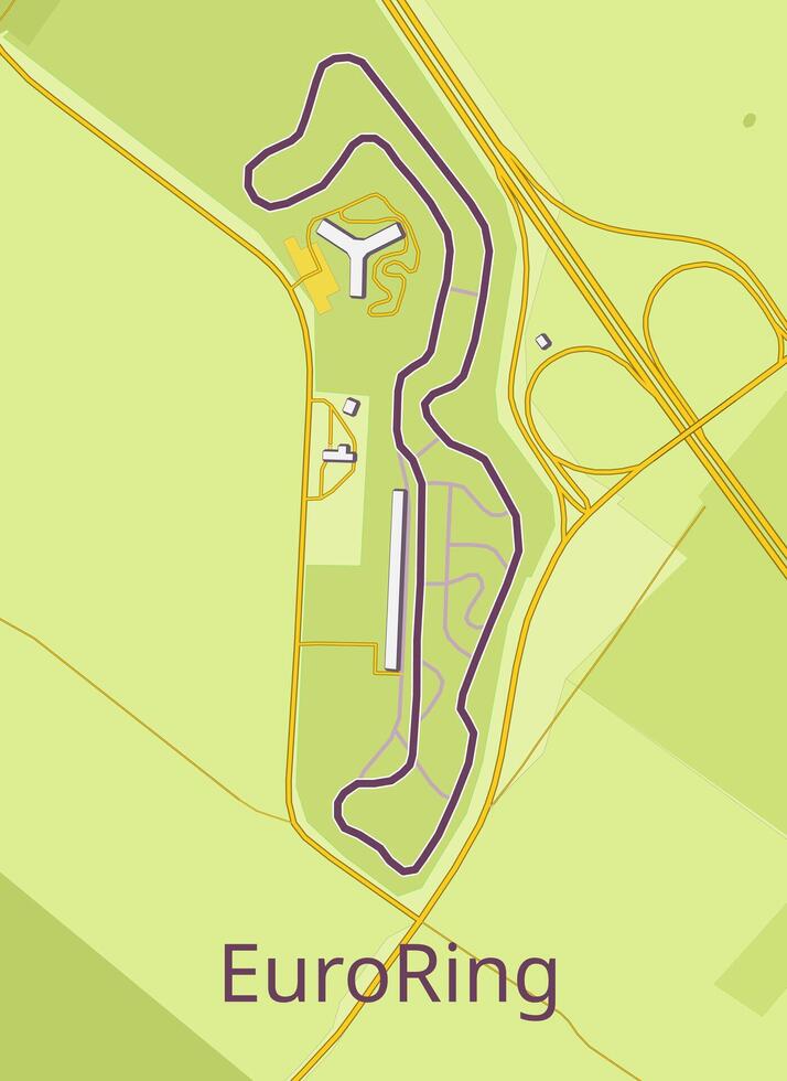 Euro-ring Hungary. Motorsport race track map poster art vector