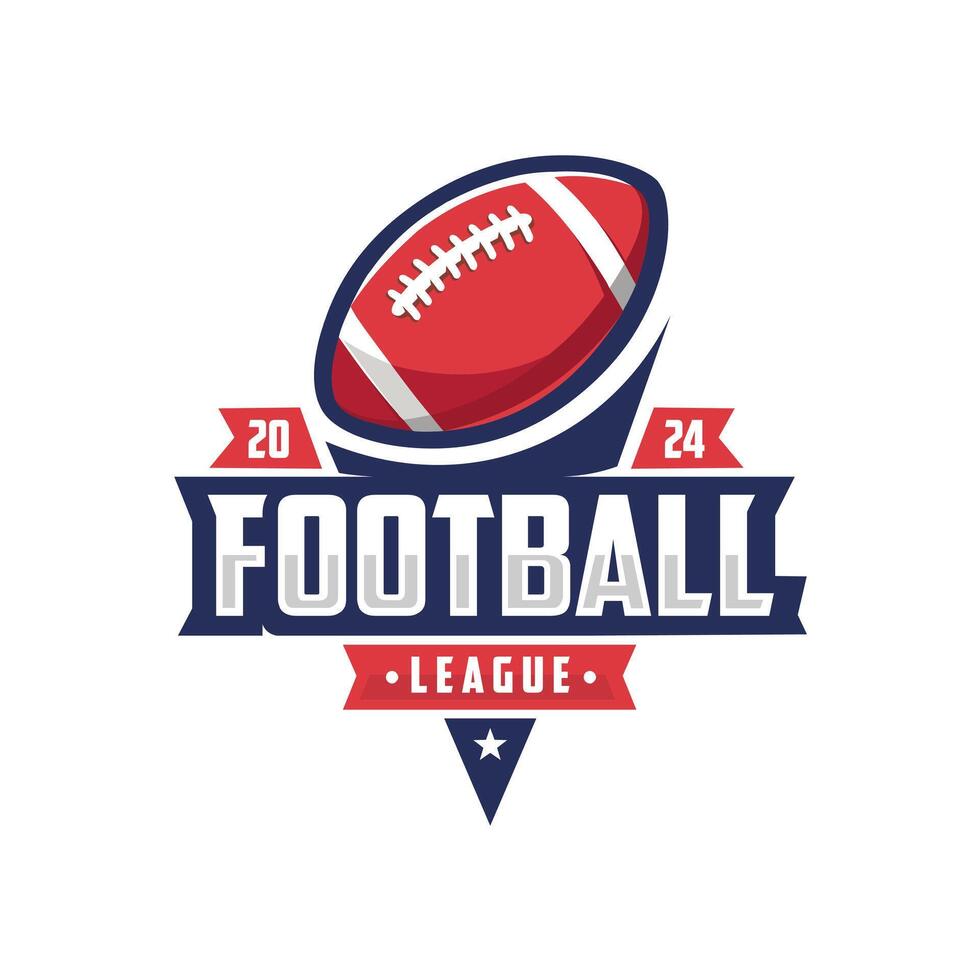 American football logo design isolated in white background. Best for sport tshirt design and logo vector
