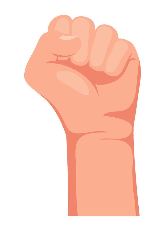 A fist with a fist in it on a white background vector