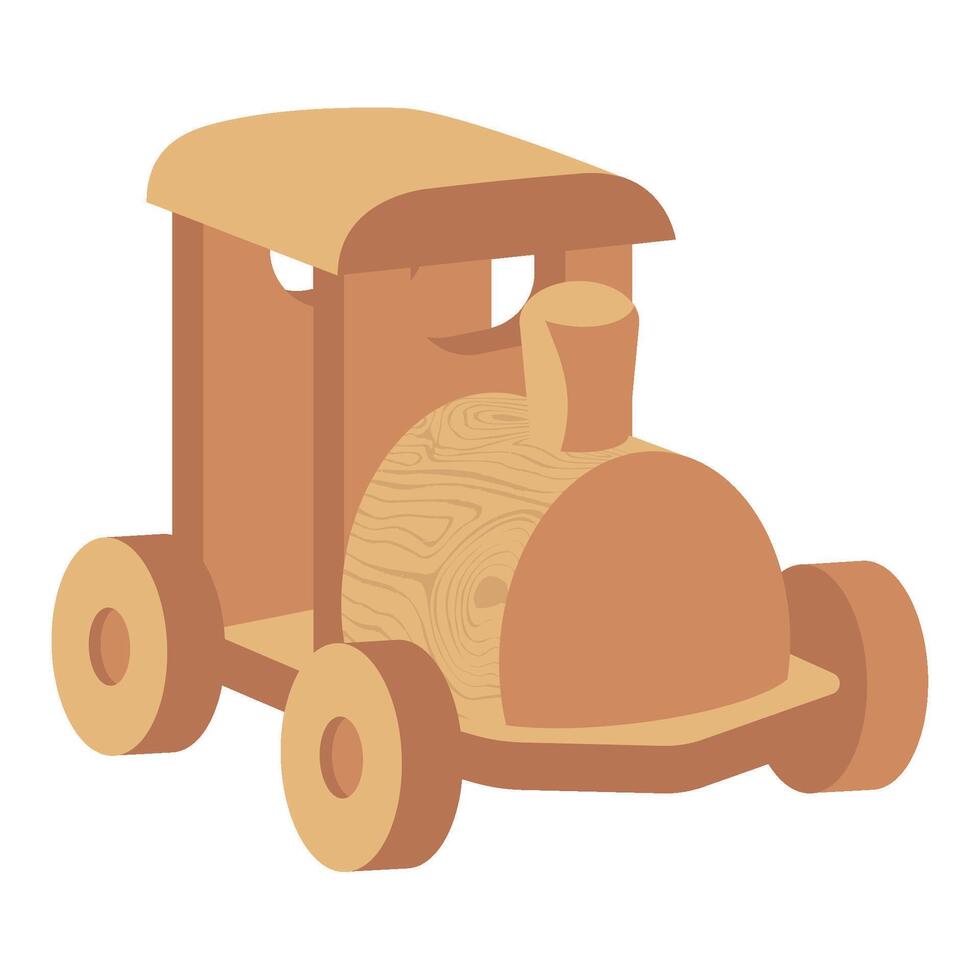Wooden toy train illustration vector