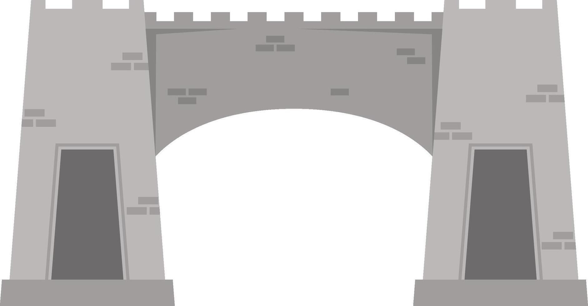 An illustration of a castle arch vector