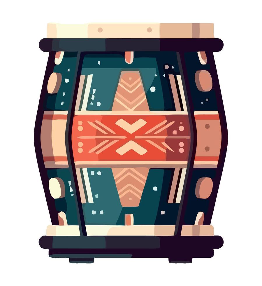 A drum with a tribal pattern on it vector