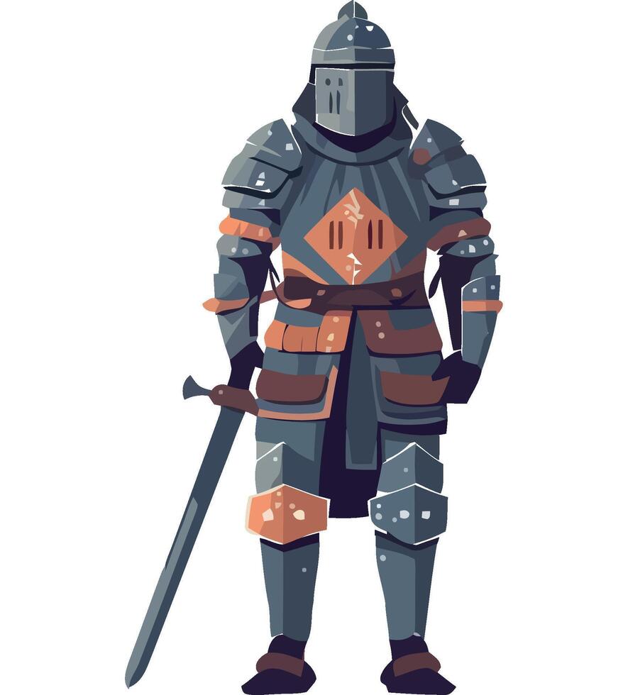 A knight in armor with a sword vector