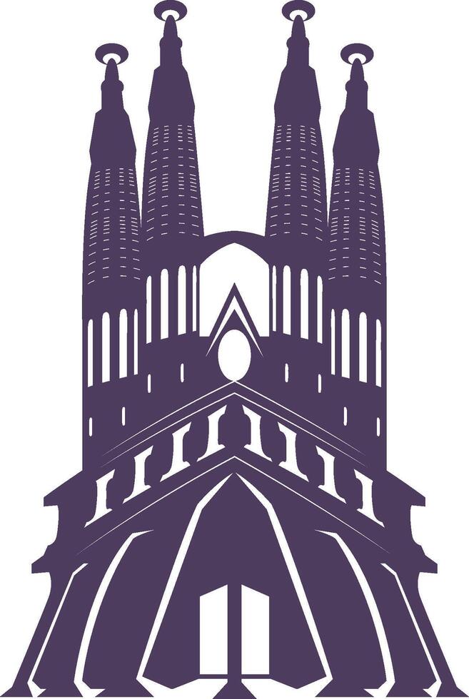 The sagrada familia cathedral in barcelona, spain vector