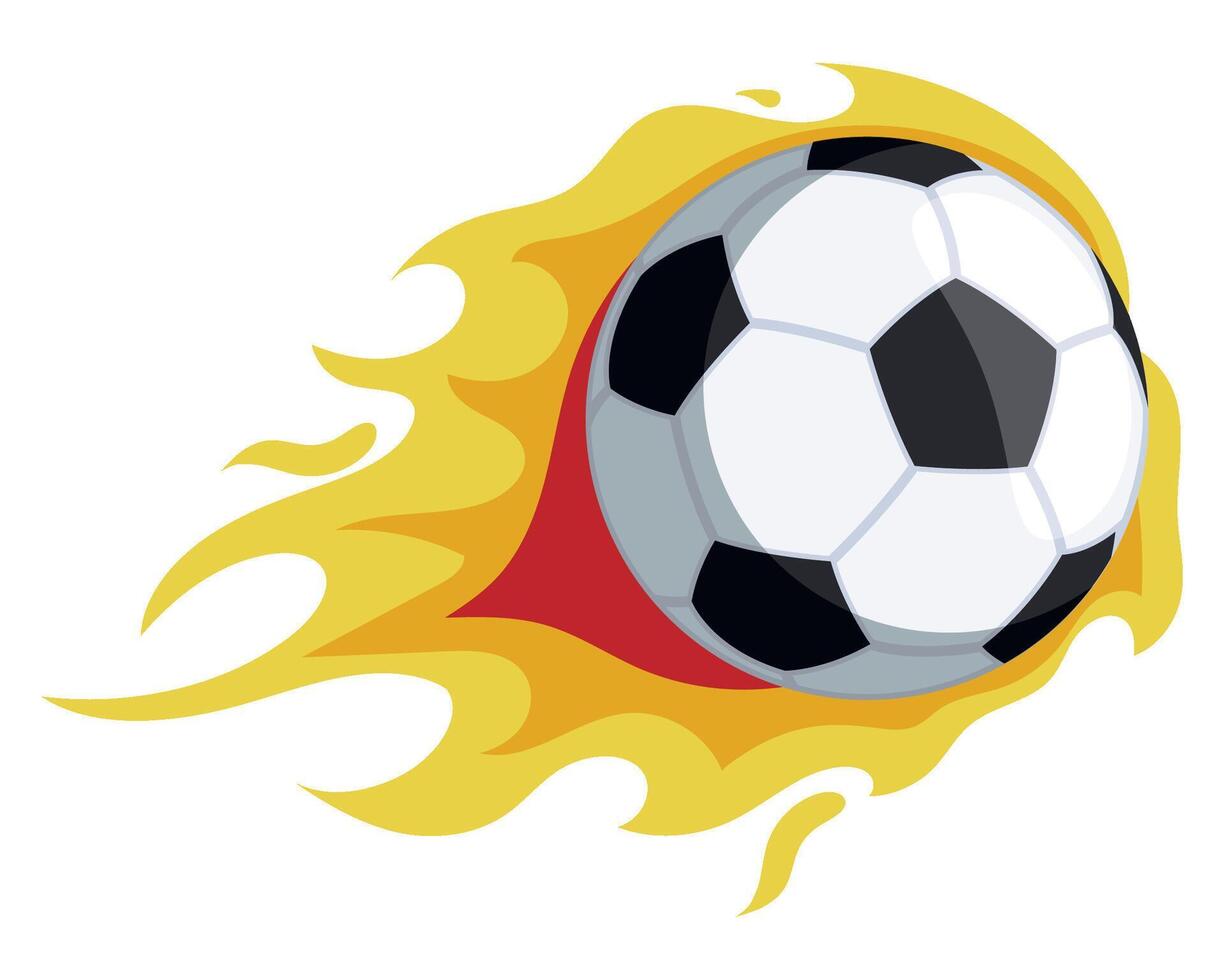 A soccer ball with flames on it vector