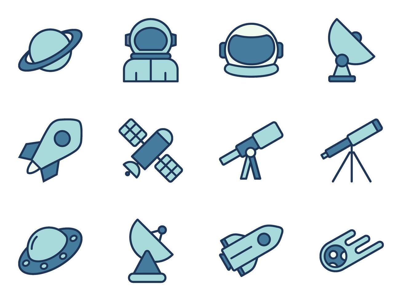 space exploration icon symbol template collection vector
