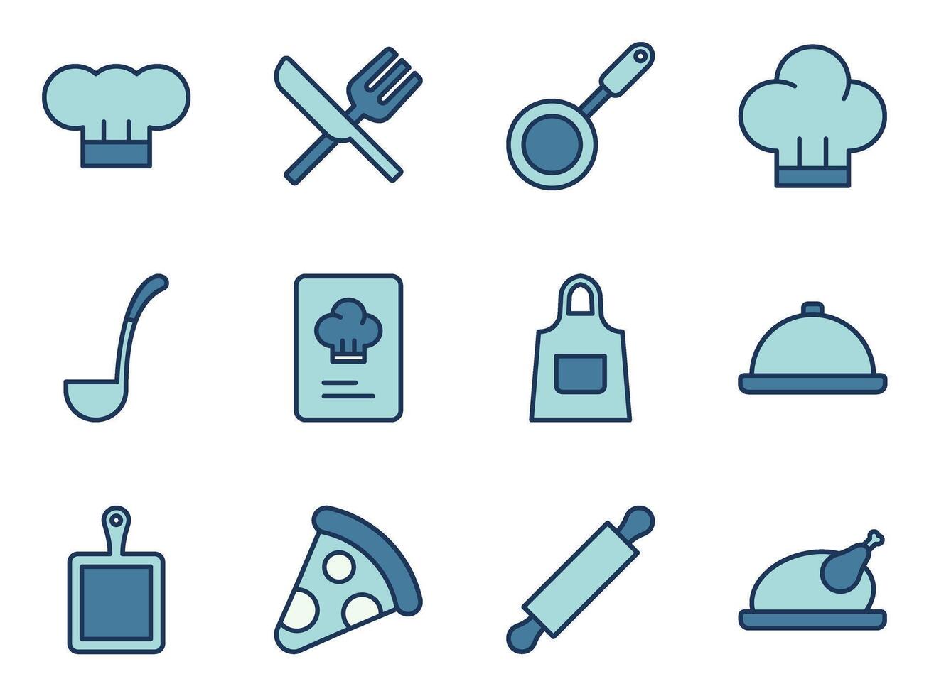 food restaurant icon symbol template collection vector
