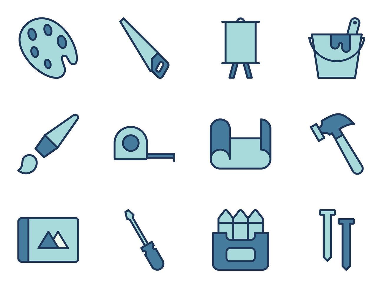 builder tools and paint studio icon symbol template collection vector