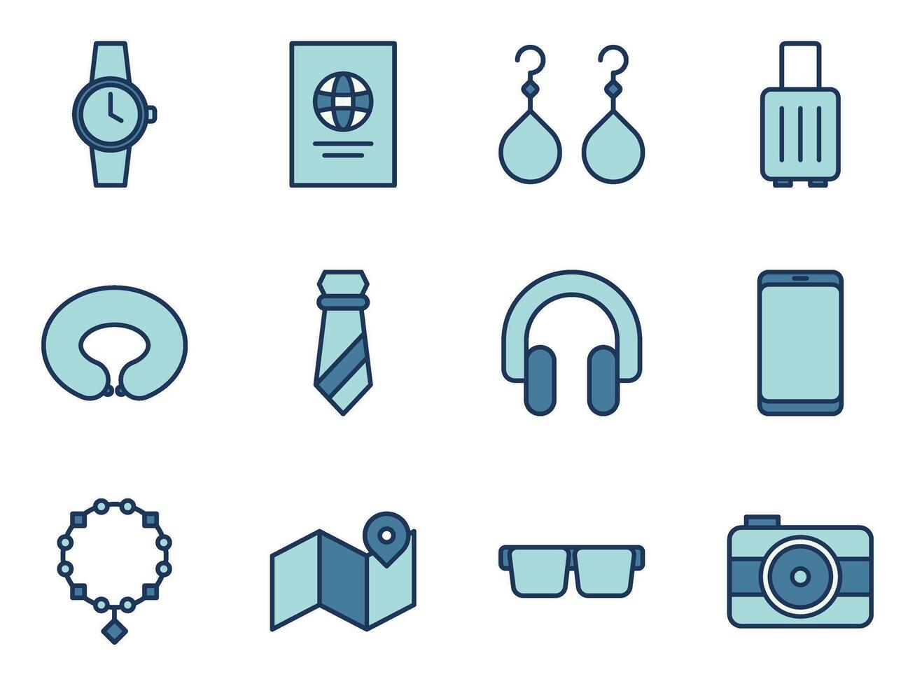 accessories and gadget for travel icon symbol template collection vector