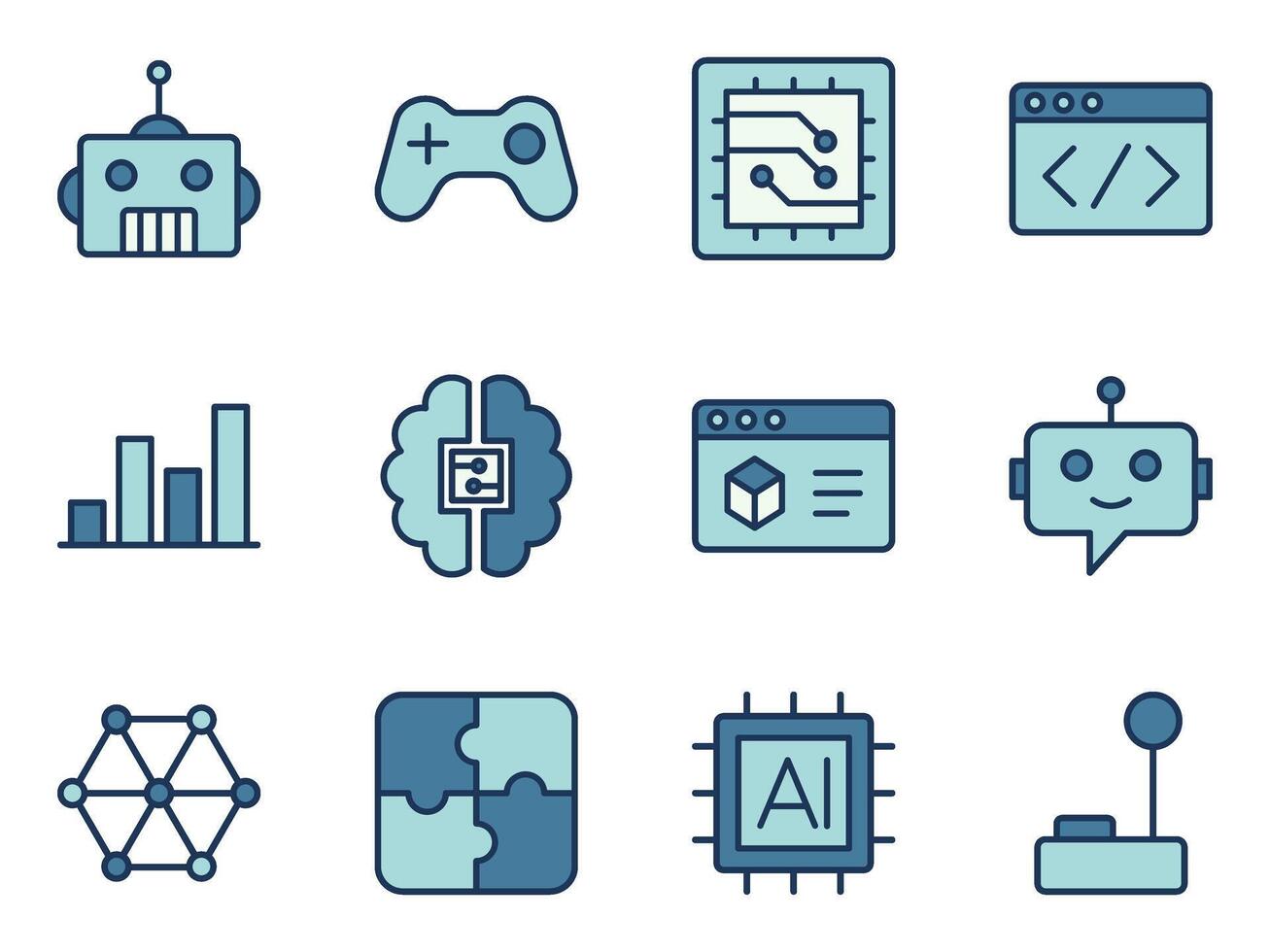 game technology icon symbol template collection vector