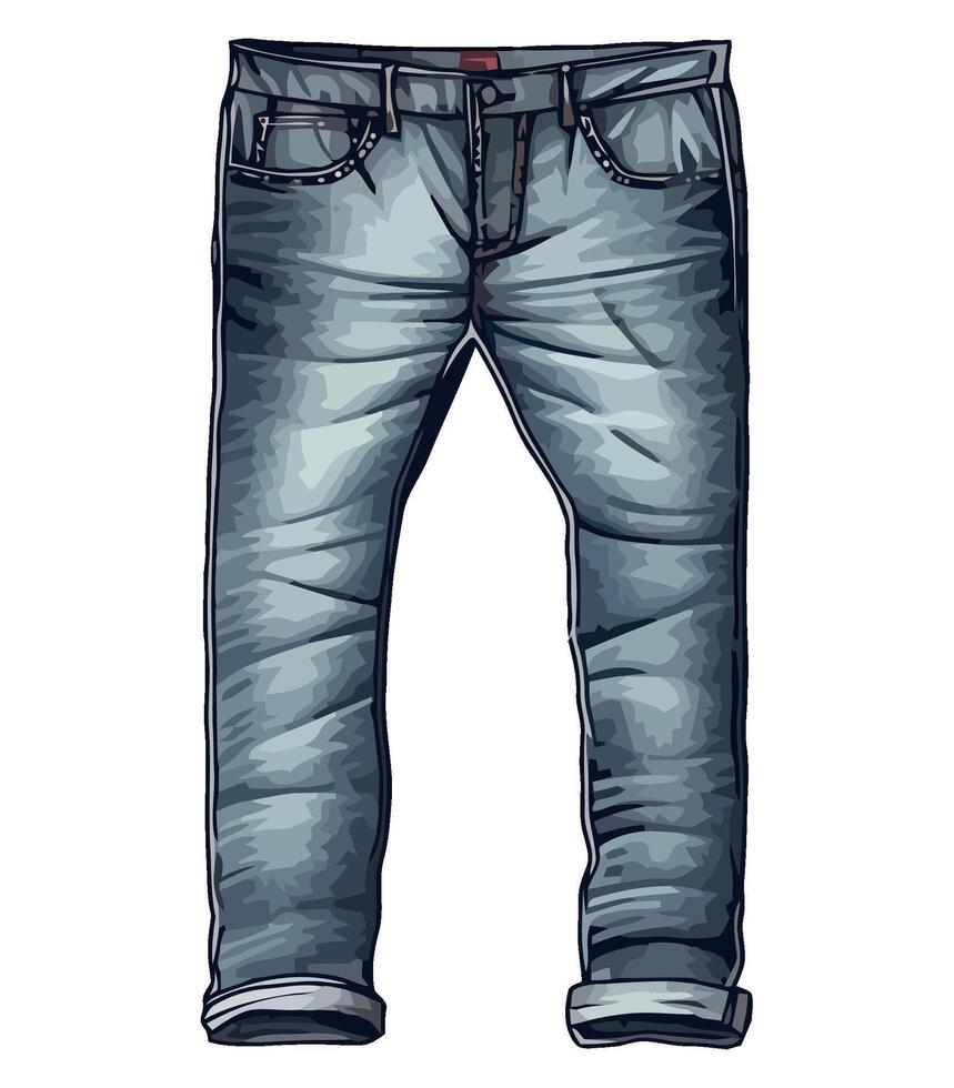 An illustration of a pair of jeans vector