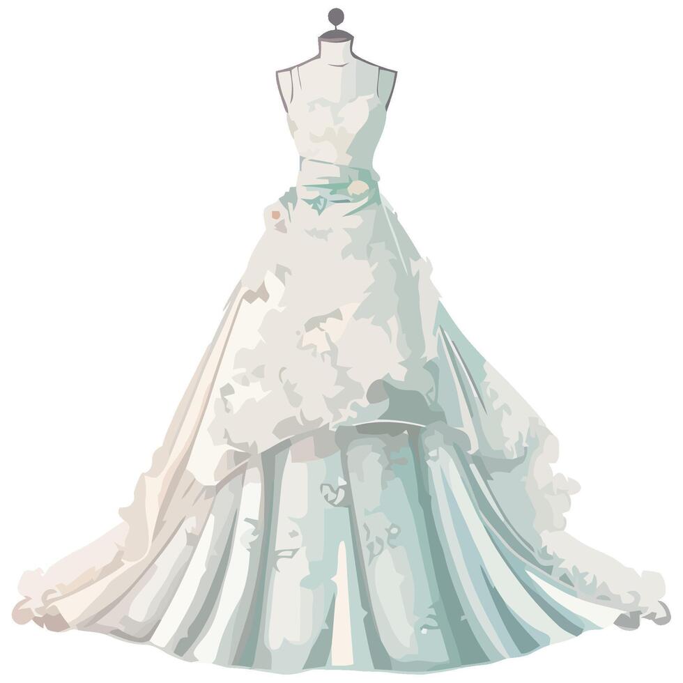 A wedding dress on a mannequin vector