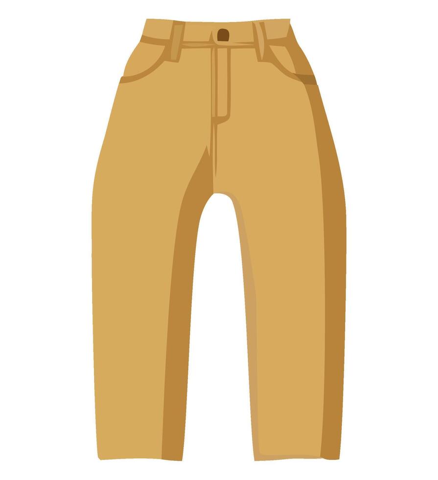 A pair of pants with a button on the front vector