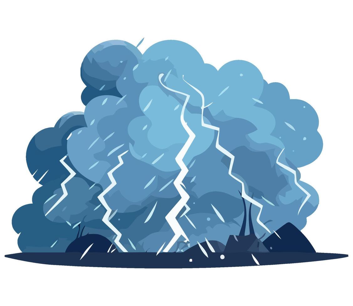 Storm cloud with lightning illustration vector