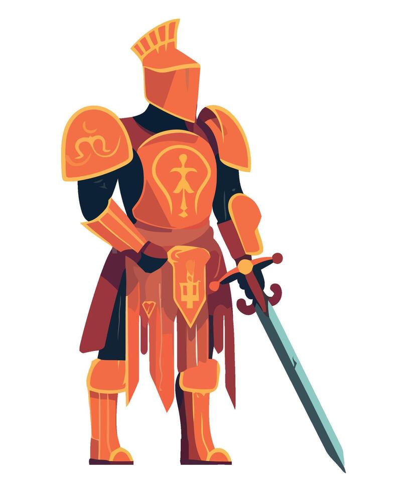 A knight in armor with a sword vector