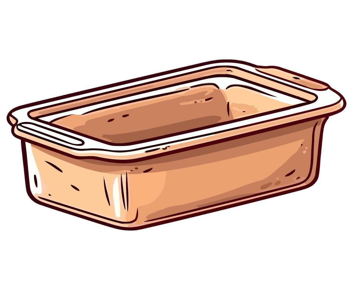 A brown rectangular container with a lid vector