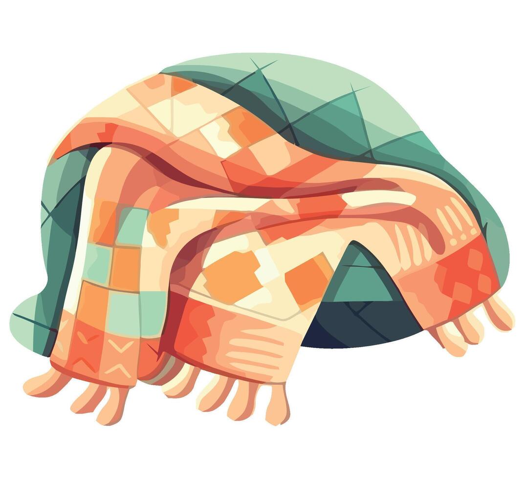 A colorful blanket with a checkered pattern vector