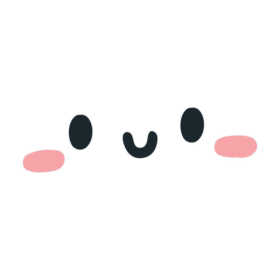 Hand drawn kawaii face illustration design on a white background vector