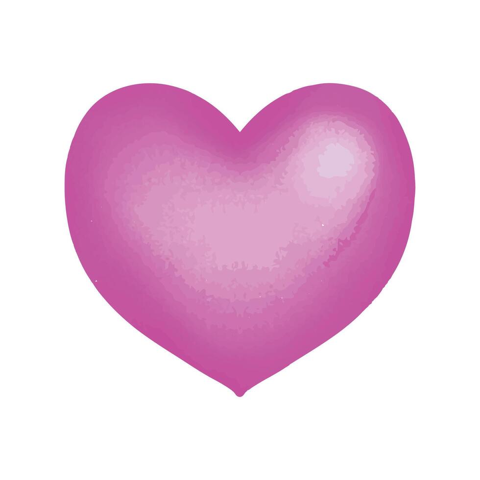 Hand drawn style heart illustration on white background vector