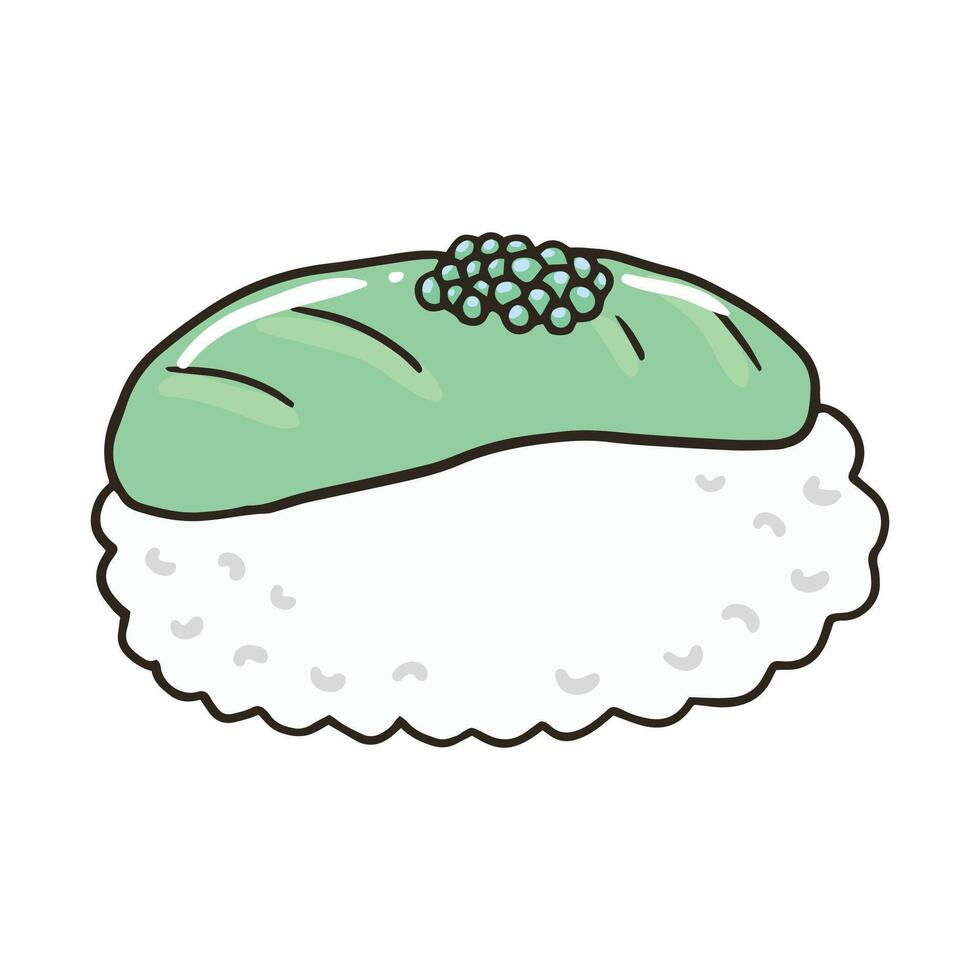 Hand drawn Sushi illustration isolated on the white backgrond vector