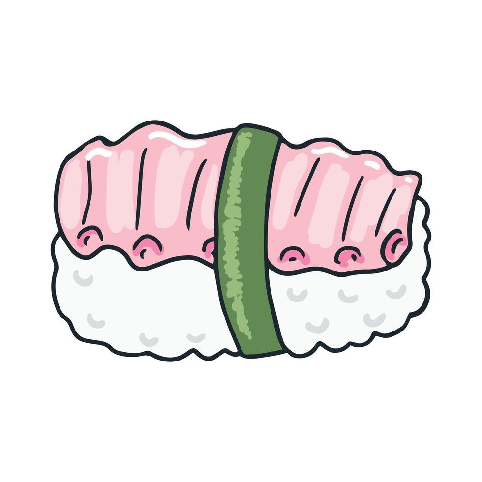 Hand drawn Sushi illustration isolated on white vector