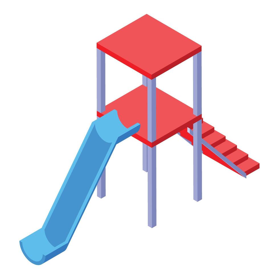 Playground structure with slide offering fun times for children vector