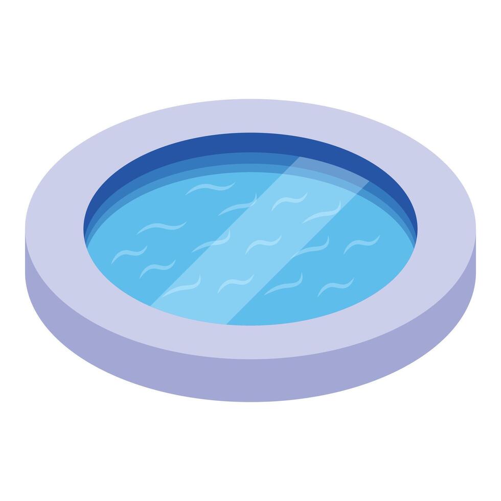 Round swimming pool providing refreshment during summer vacation vector