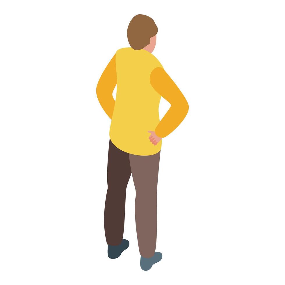 Young man is standing with hands on hips vector
