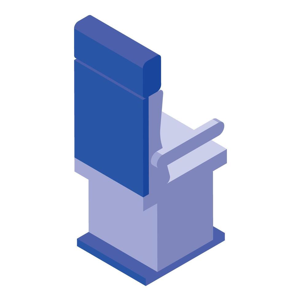 Airplane seat isolated showing backrest, armrest, and tray table vector