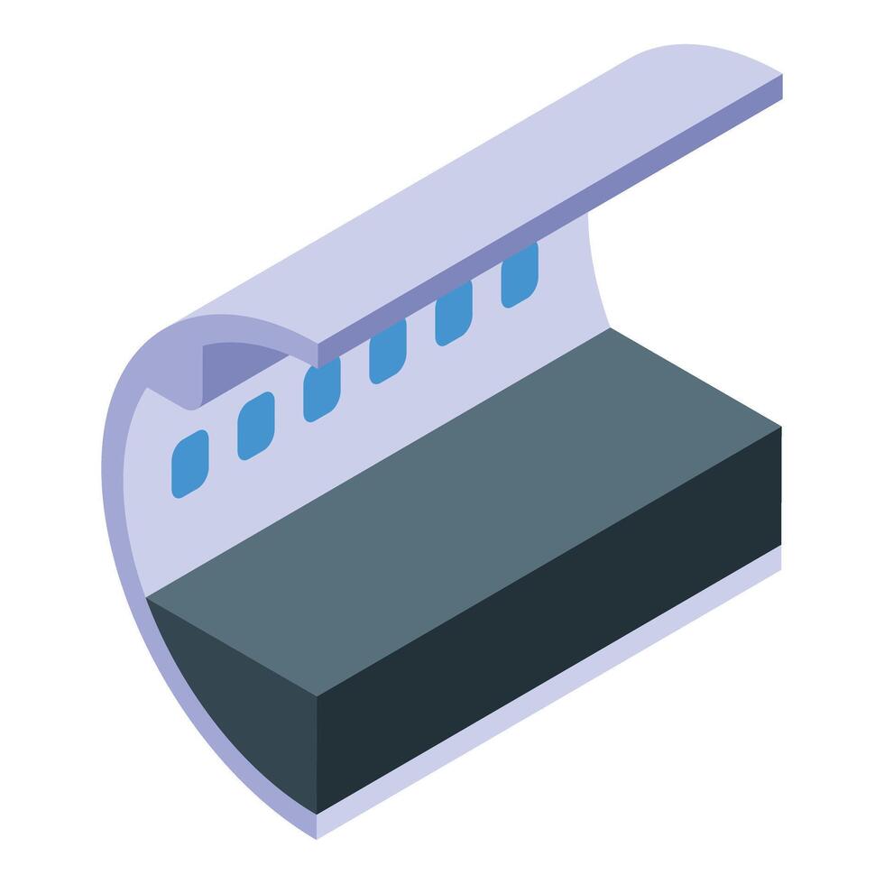 Modern high speed train compartment interior isometric view vector