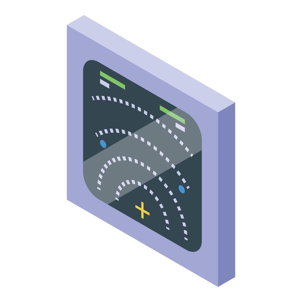 Radar showing plane location in air traffic control tower vector