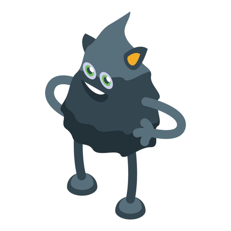 Cartoon monster character posing with hands on hips vector