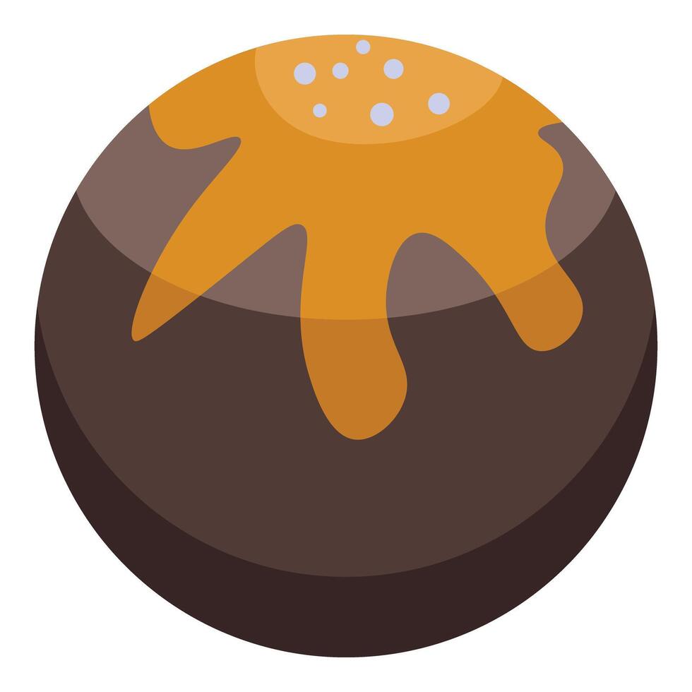 Round chocolate candy covered with melted chocolate decoration vector