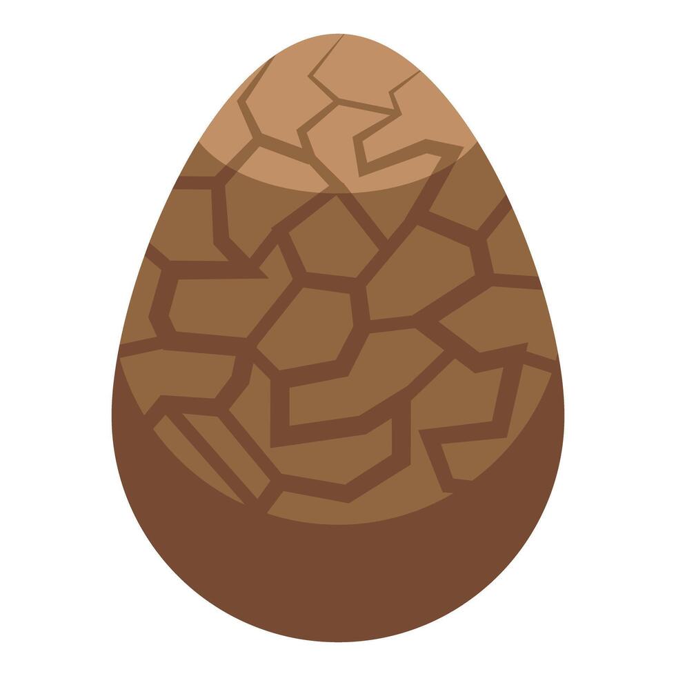 Brown cracked earth in shape of egg representing global warming vector