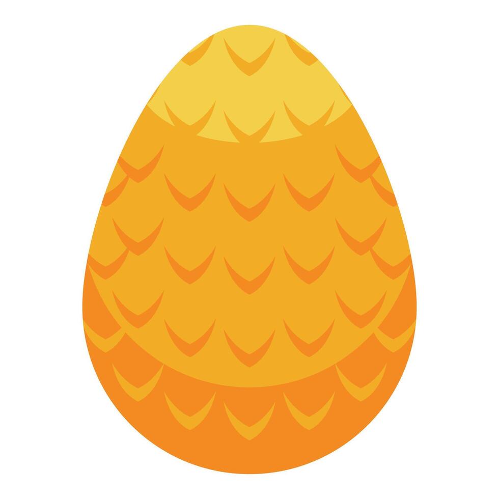 Golden dragon egg showing its scales on white background vector