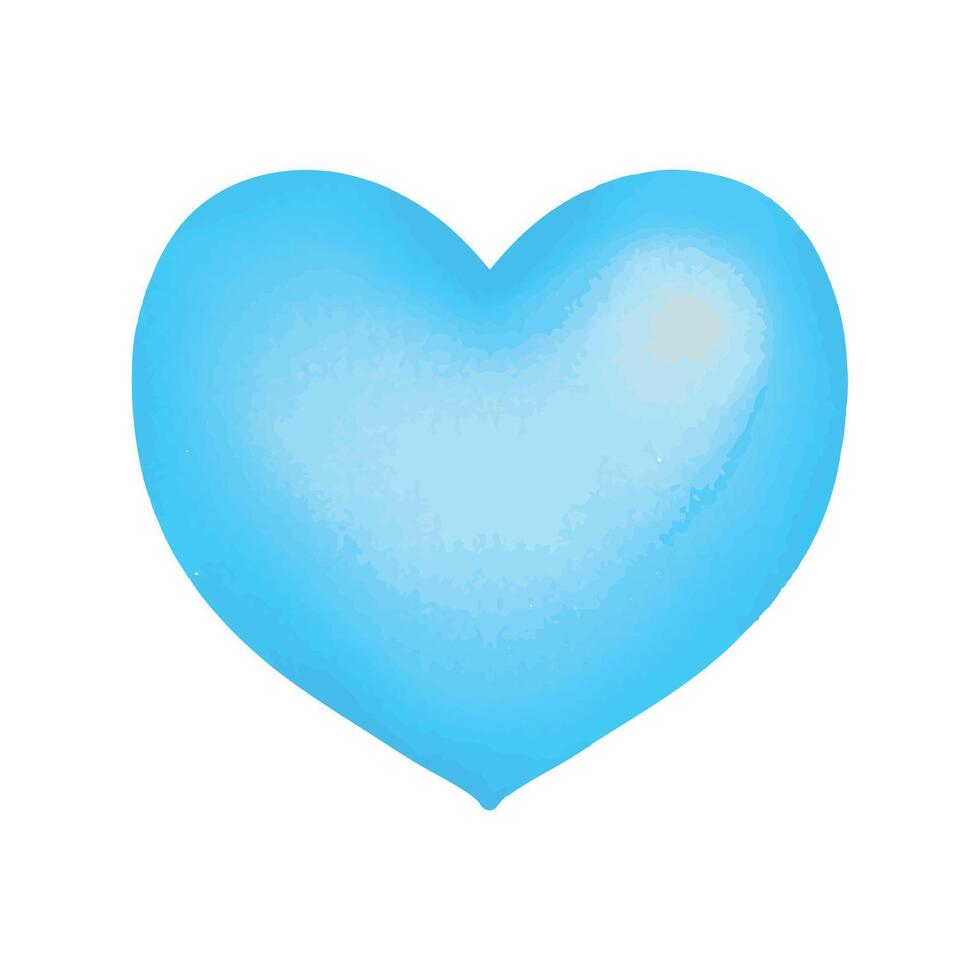 Hand drawn style heart illustration on white vector