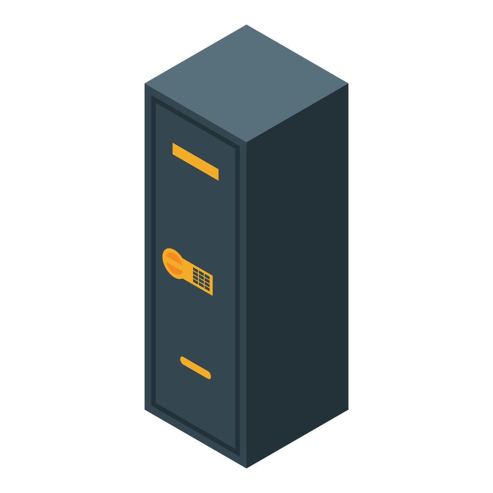 Big safe deposit box protecting money and documents vector
