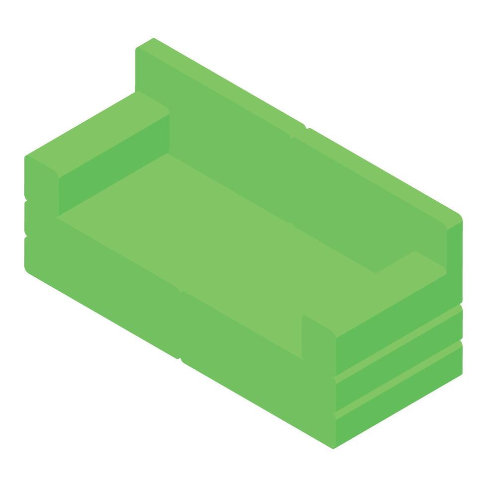 Green sofa representing interior design trends vector
