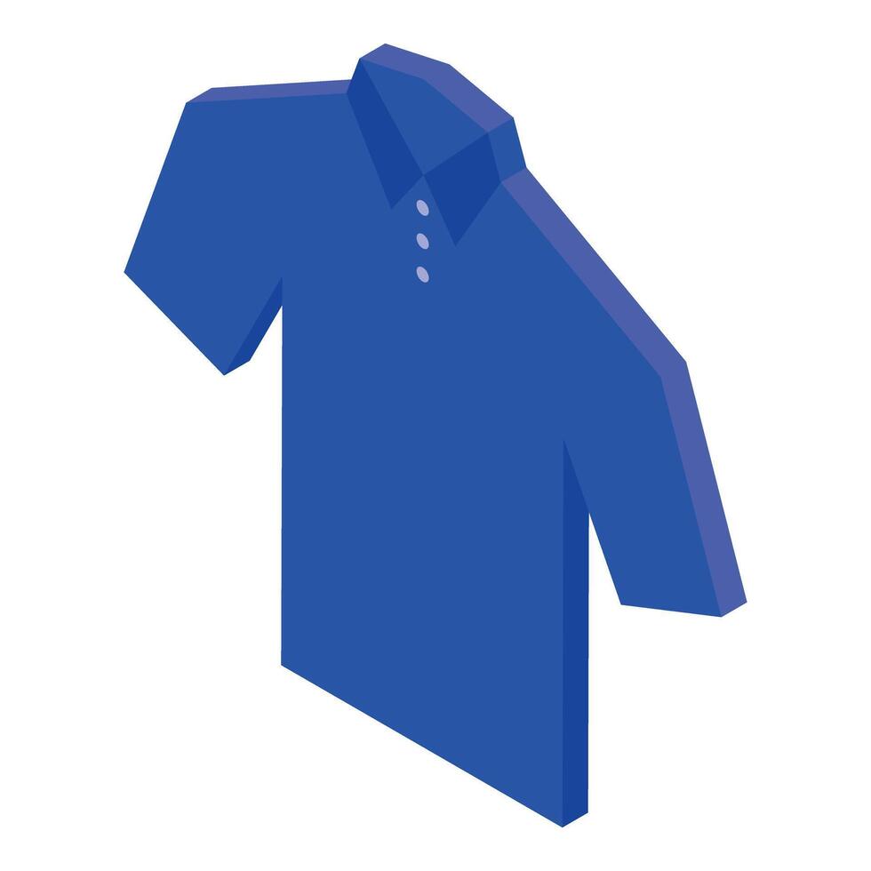 Blue polo shirt standing up, isometric view vector