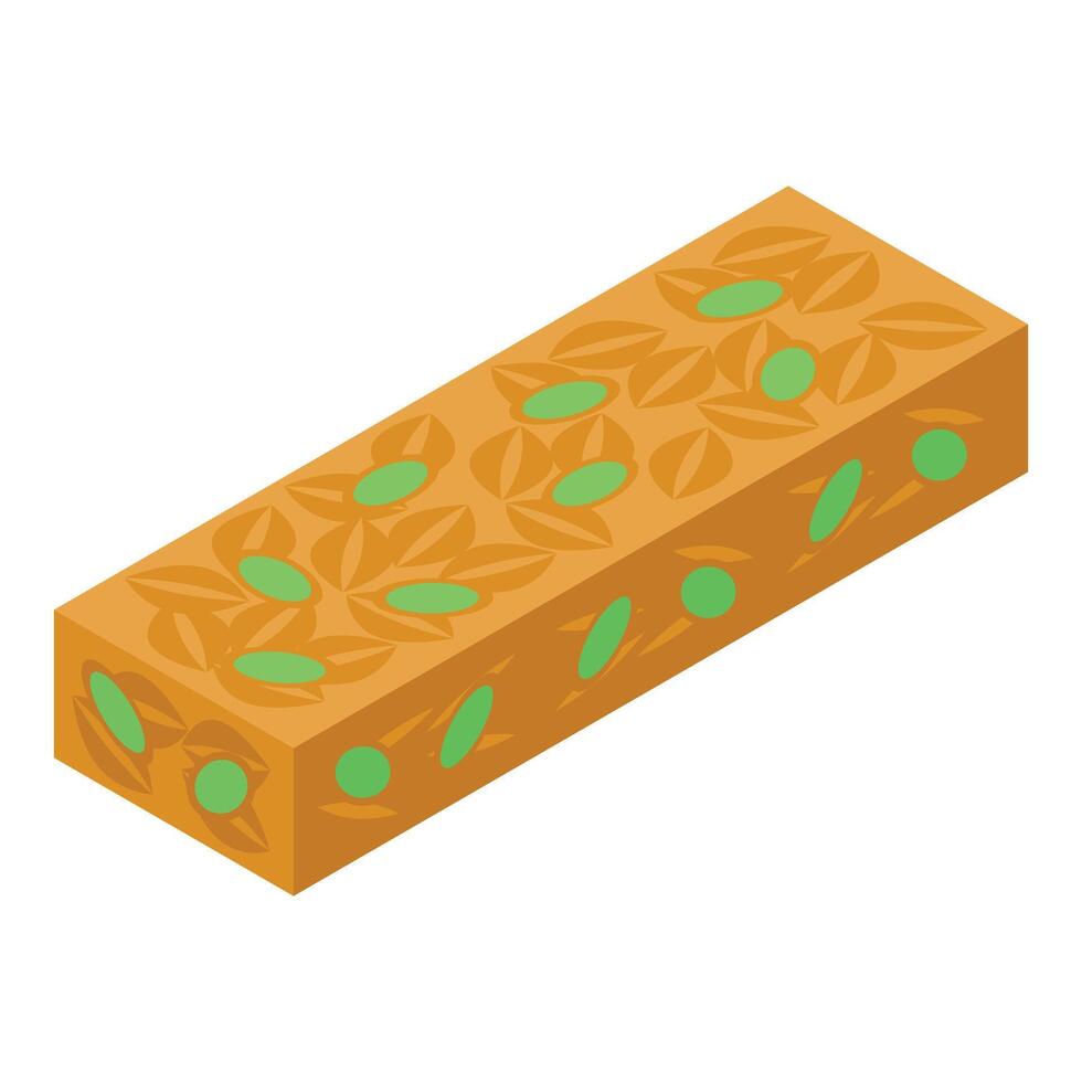 Pistachio halva dessert bar with nuts presenting delicious flavor vector