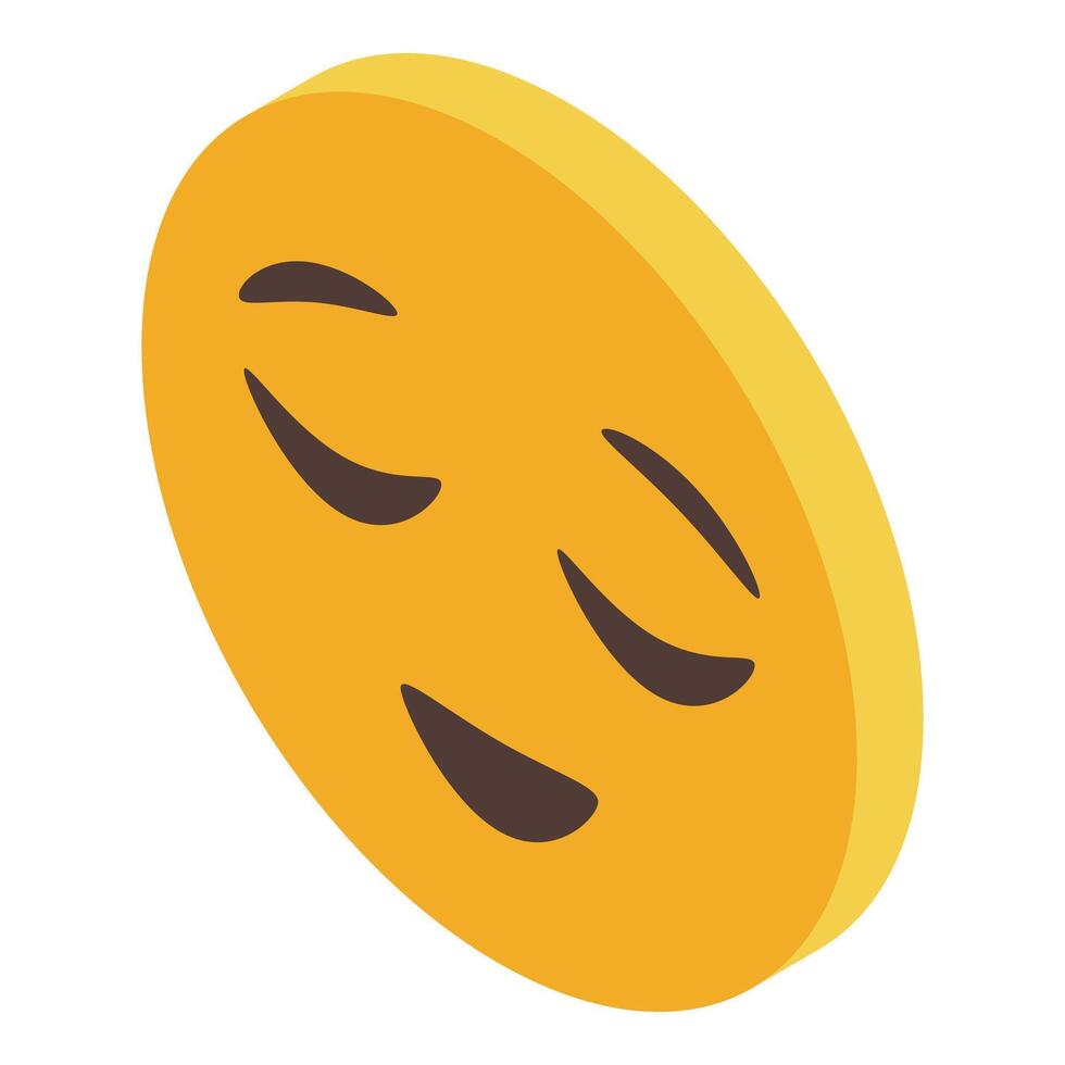Yellow emoji showing boredom with eyes half closed vector